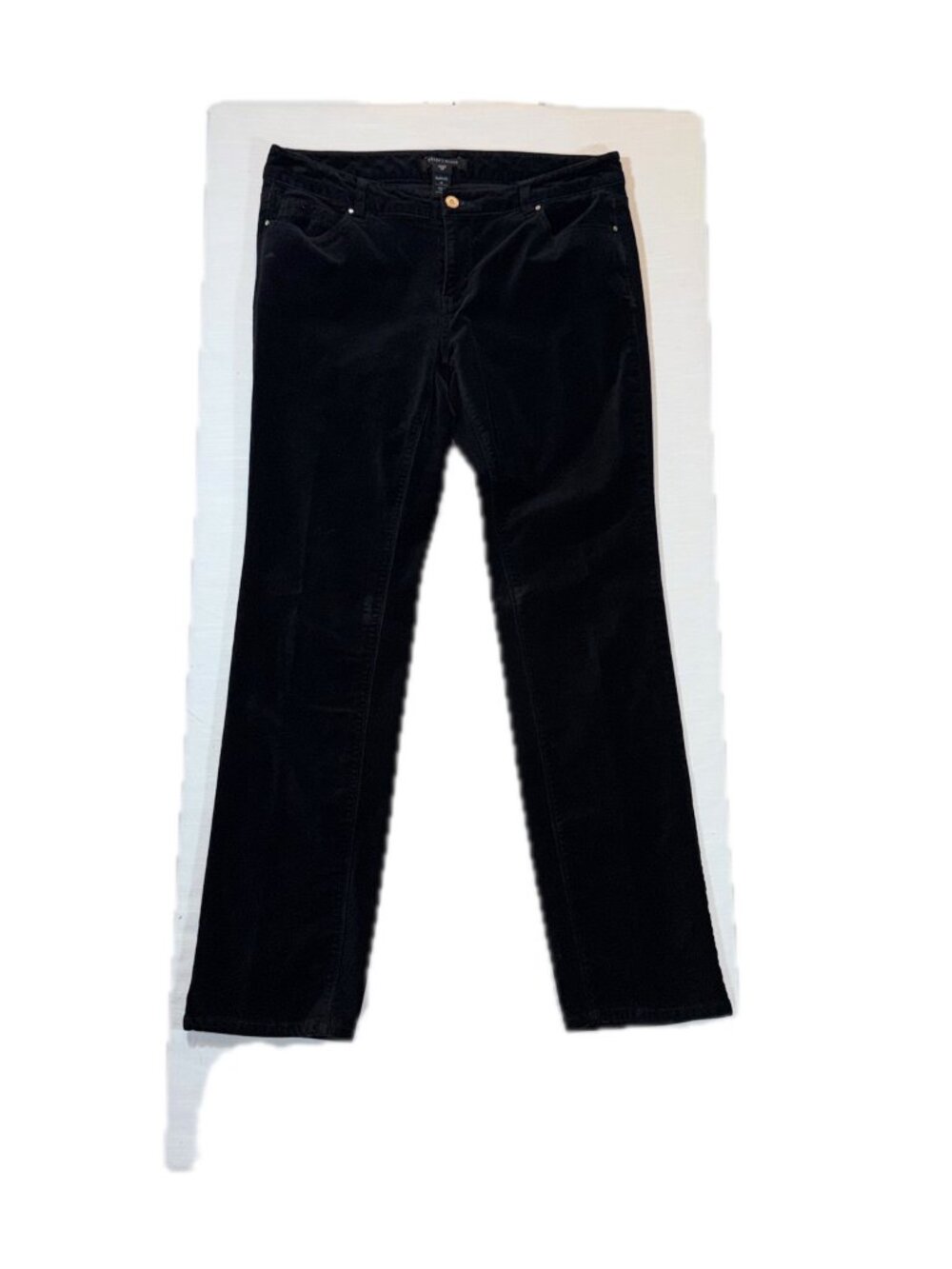 White House Black Market Women's Slim Leg Pants 8R Black Corduroy Cotton